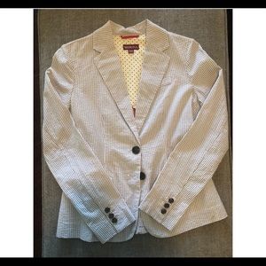 Grey and White Seersucker Blazer XS